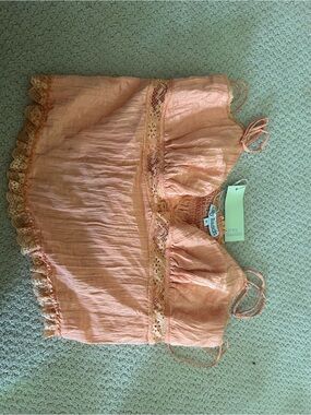 Grey Bandit Peach Lace-Trim Camisole